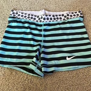 Nike Blue and Black Striped Spandex